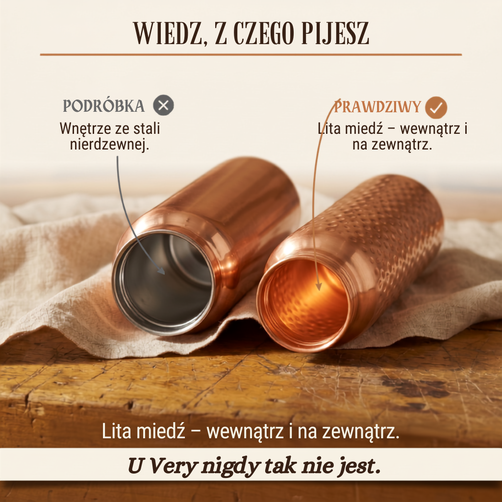 Butelka na wodę Nikola z czystej miedzi