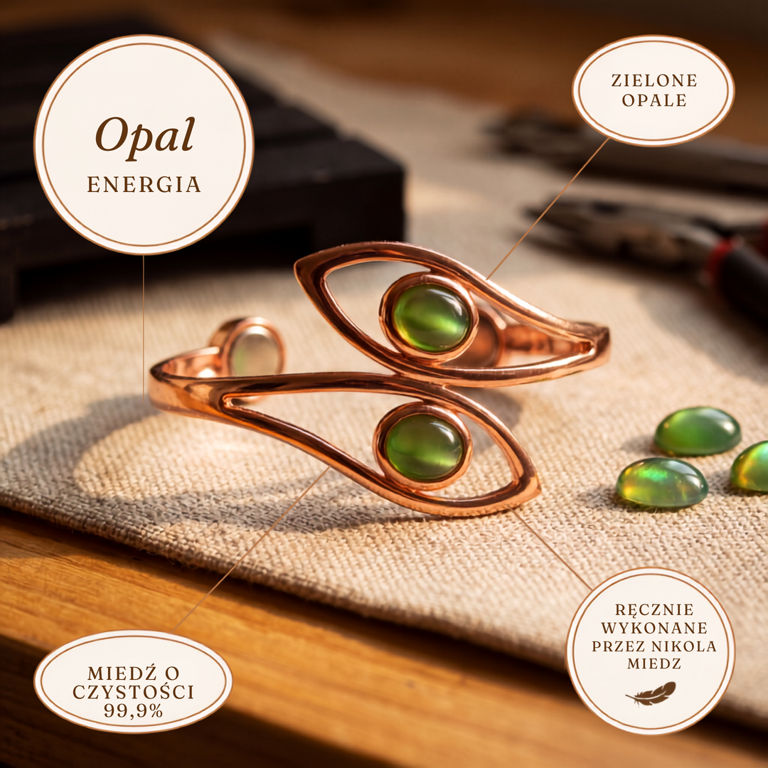 Armband aus Kupfer und Opal Nikola