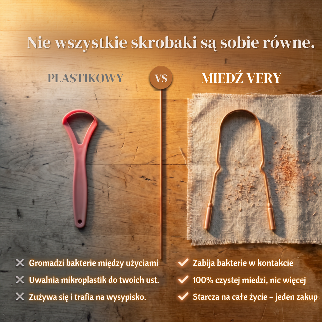 Czysty Miedziany Skrobak do Języka