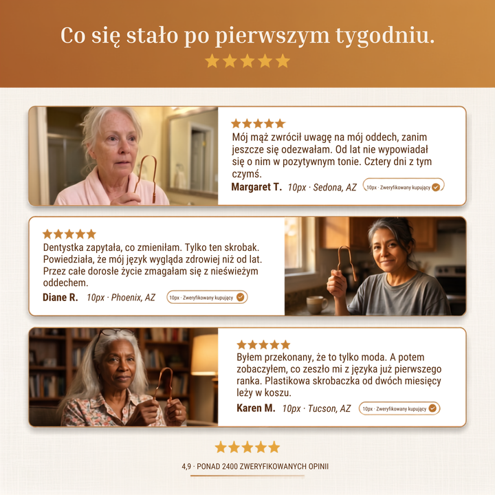 Czysty Miedziany Skrobak do Języka