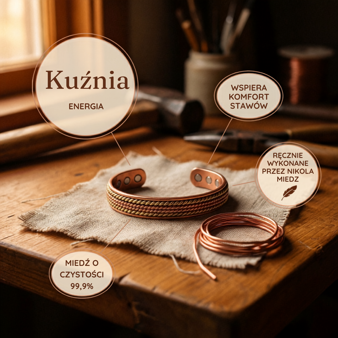 Gewebtes Kupferarmband Nikola