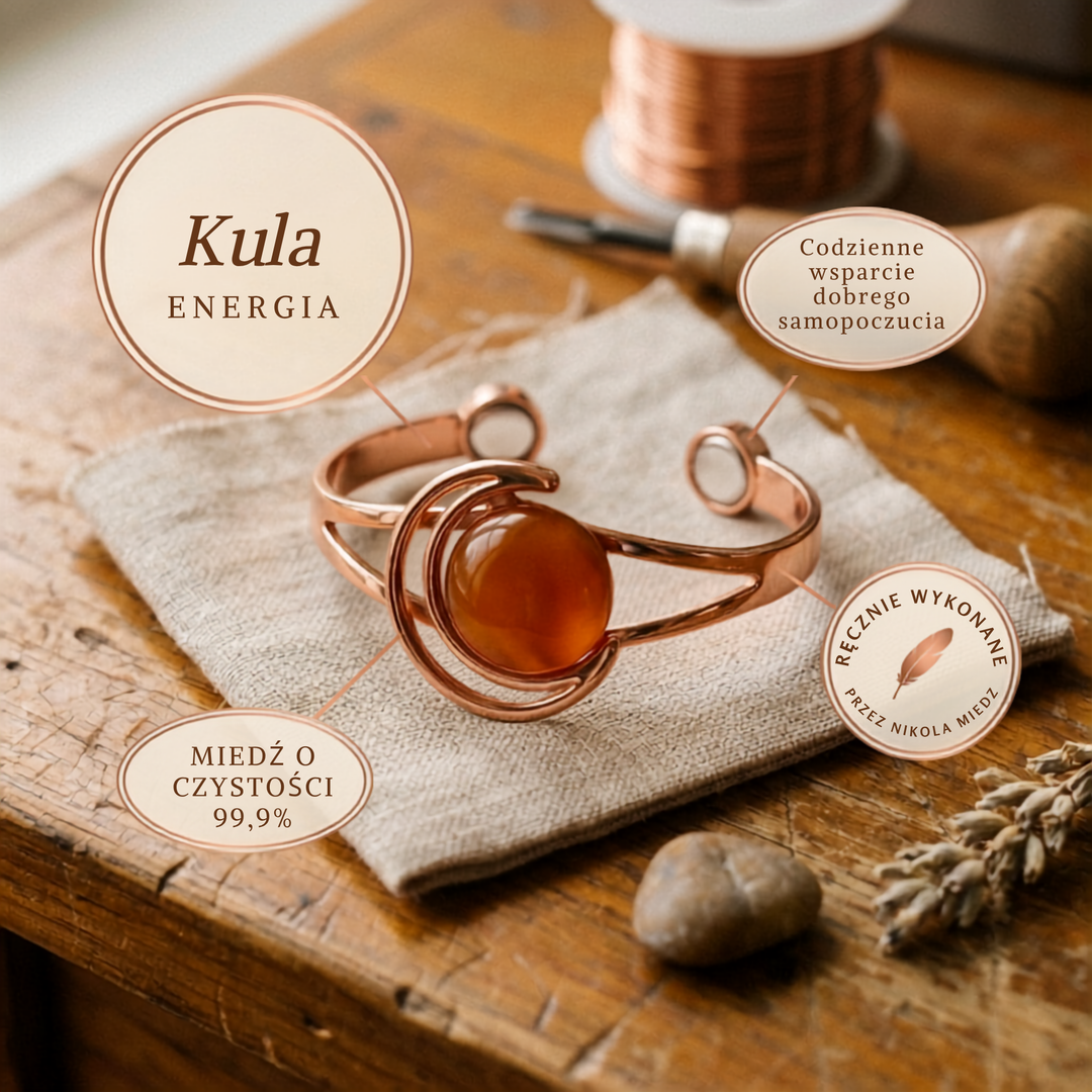 Orangefarbenes Kupferarmband Nikola&