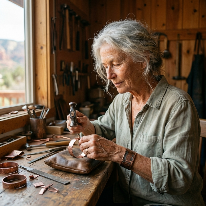 Bransoletka Męska Nikola w Odcieniu Ochry z Miedzi